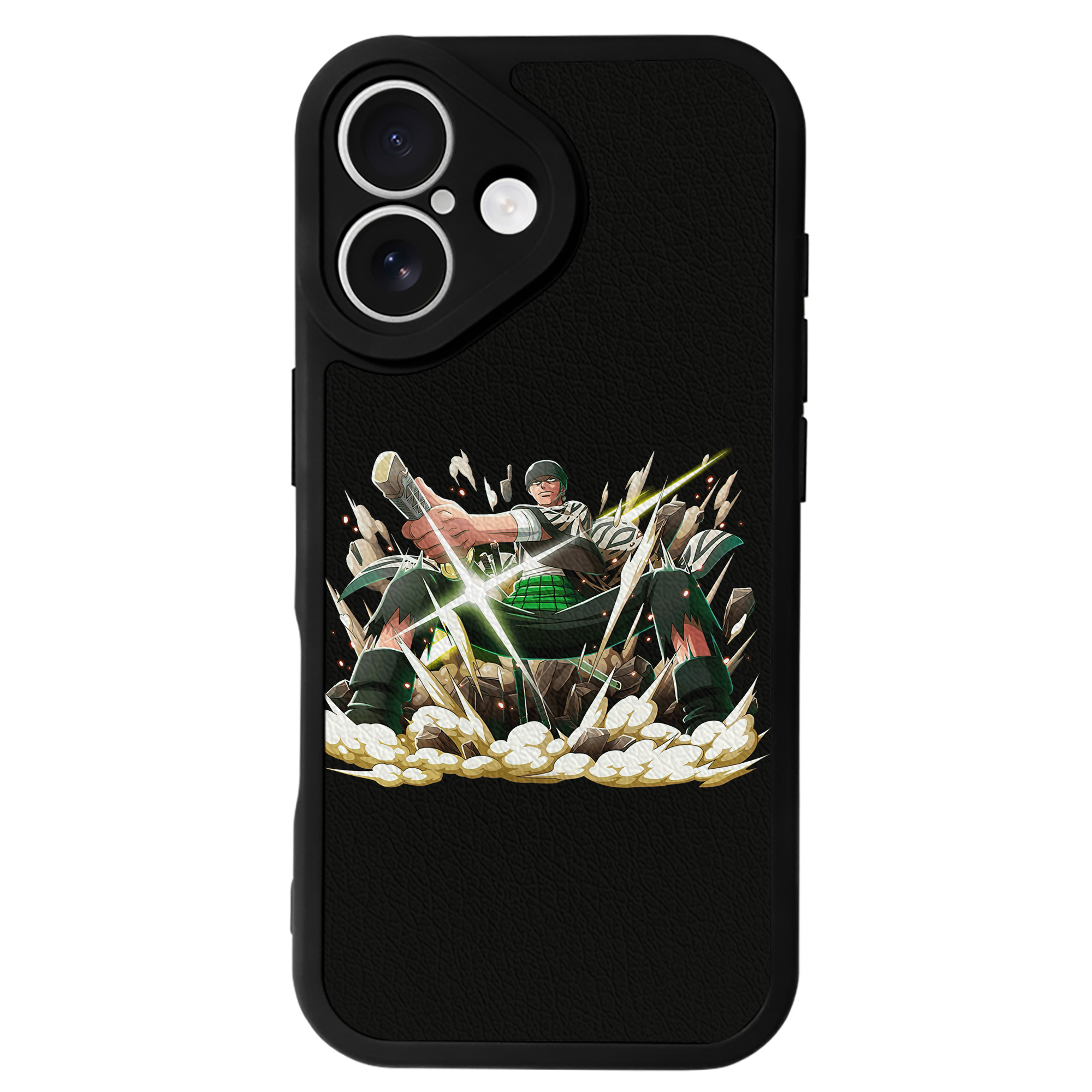 （画像用） ワンピース ロロノア・ゾロ ONE PIECE Roronoa Zoro 【iPhone 16シリーズ対応】シリコンスマホケース（レザー調） 材質：シリコン